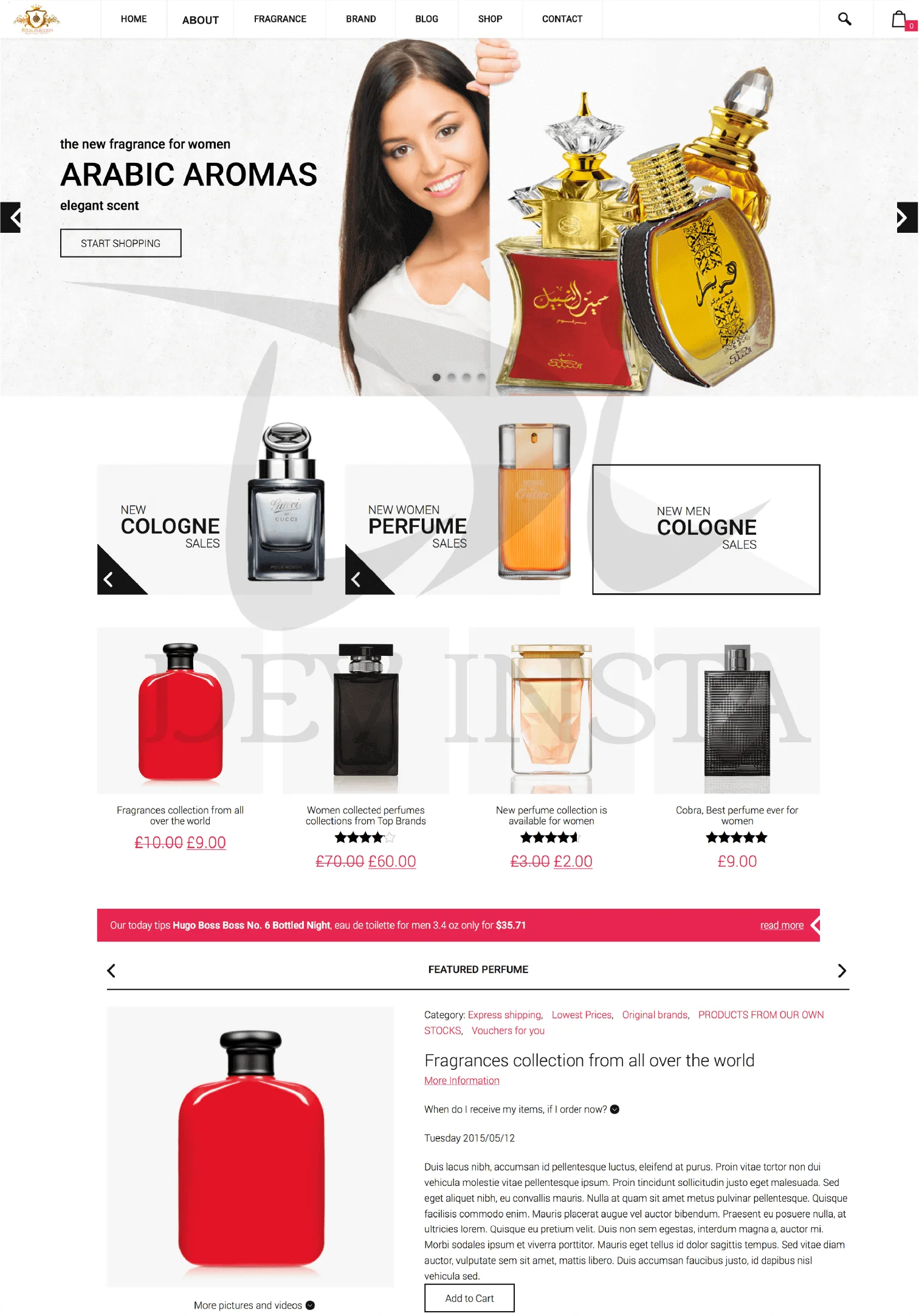 Devinsta aromas-landingpage