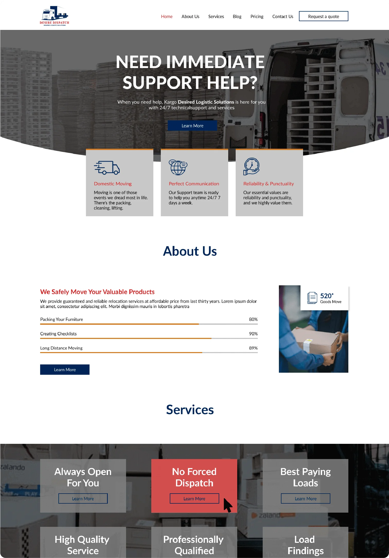 Devinsta desireDispatch-landingpage