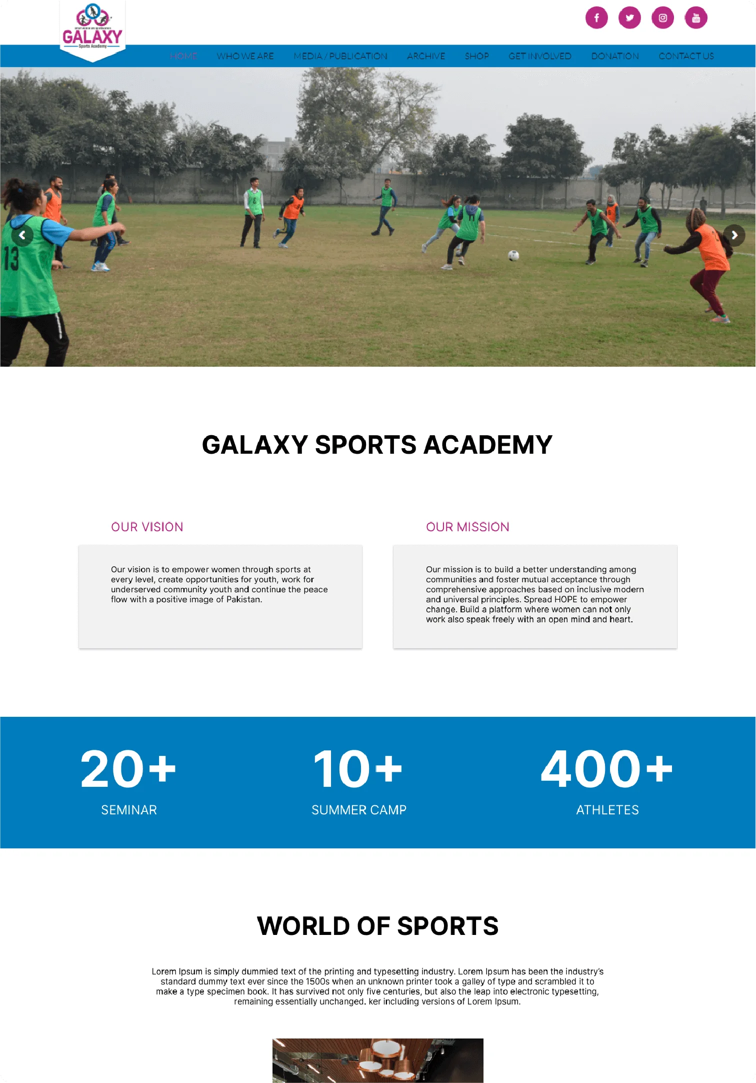 Devinsta galaxysports-landingpage
