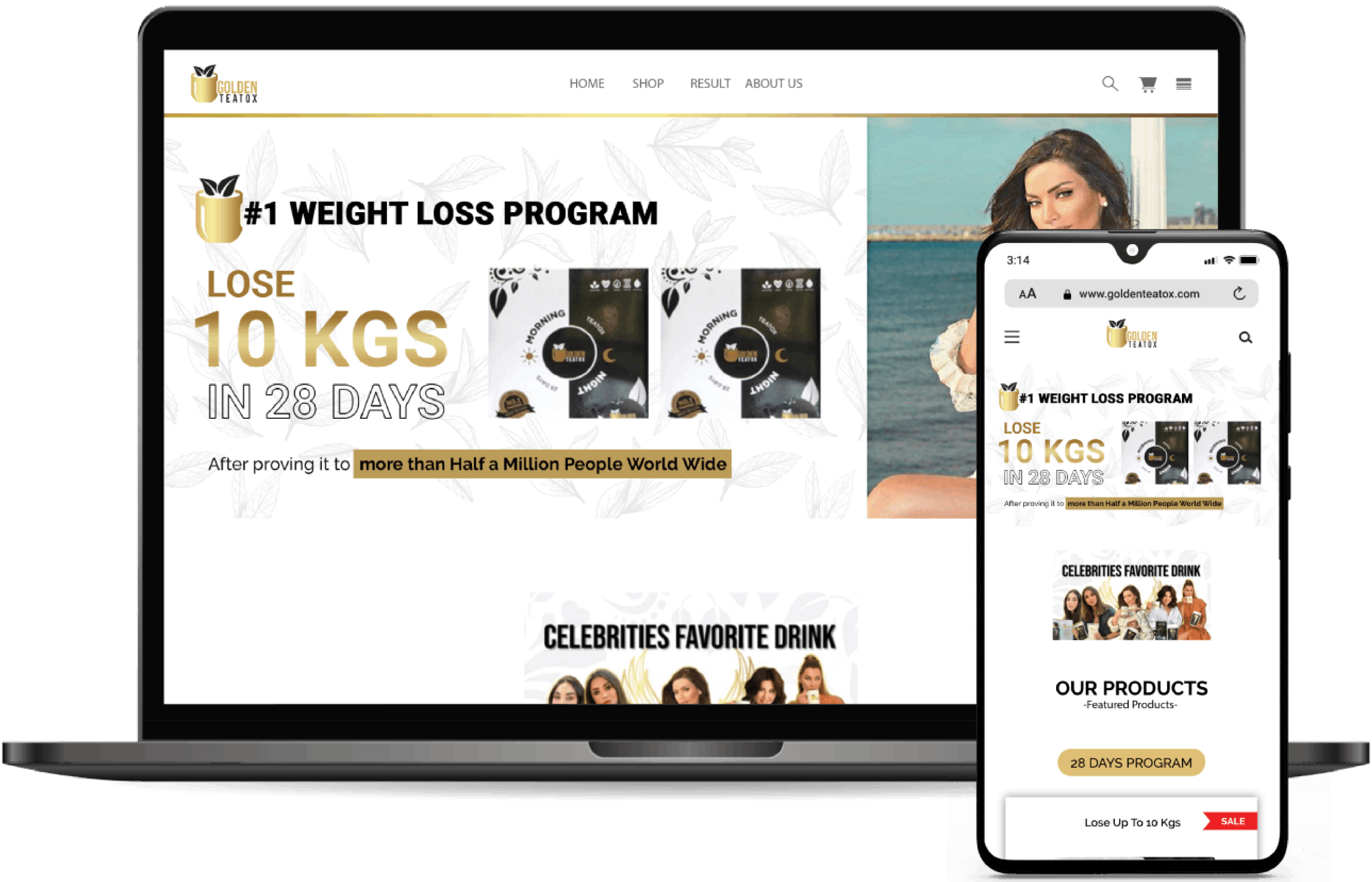 Devinsta Golden Teatox Web Design