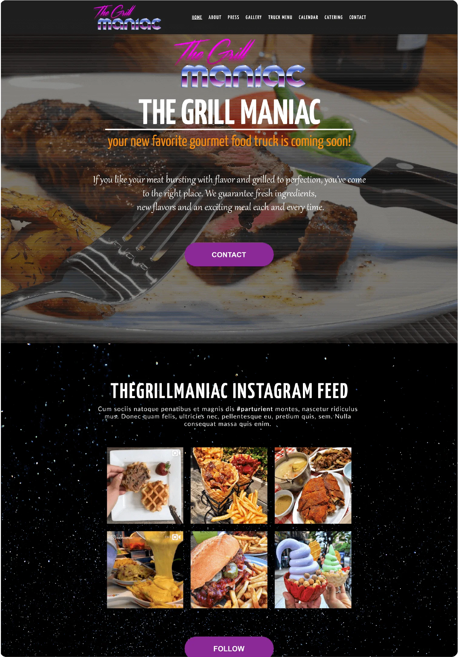 Devinsta theGrillManiac-landingpage